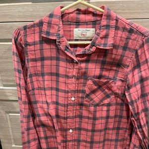 Marine Layer coral plaid